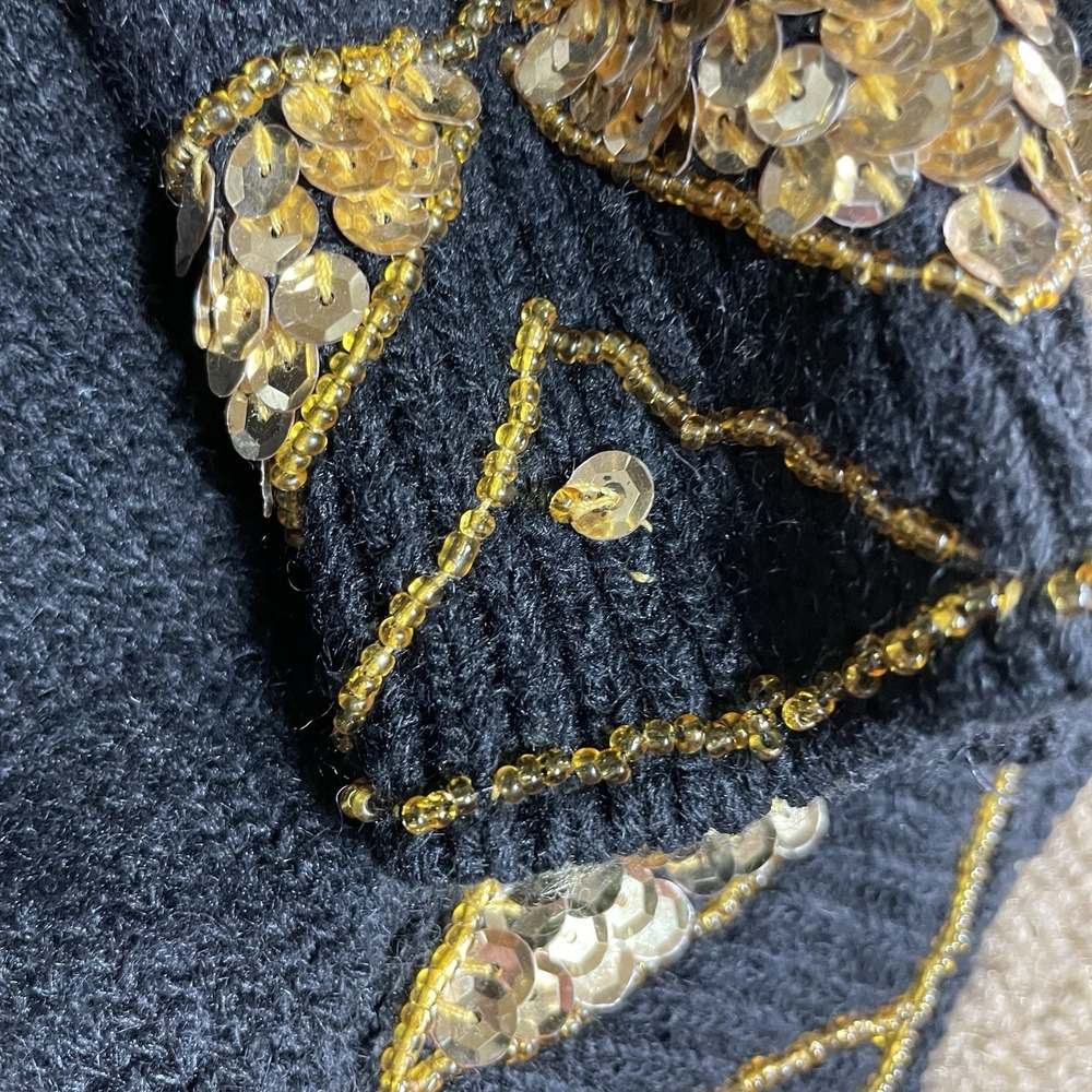 Cristina Vintage Sweater Sequins Beaded Silk Nylon Angora Mardi Gras - Picture 10 of 10